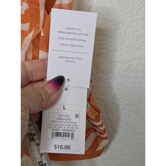 Auden Unlined Long Line Bralette Burnt Orange Zebra Print Womens Size Large - Picture 10 of 11